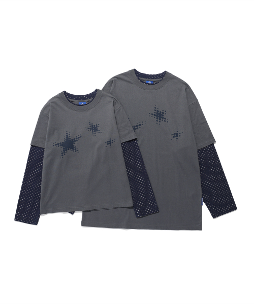 STAR DOT LAYERD S TEE_CHARCOAL