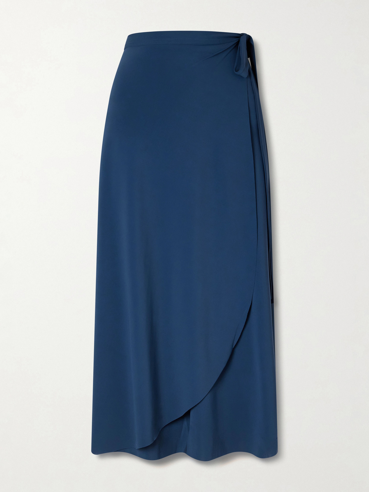 Julieta Stretch-jersey Wrap Midi Skirt - Navy