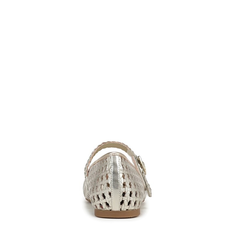 Women's Alameda Woven Mary Jane Flat Shoes (Gold Woven Silver Leather)