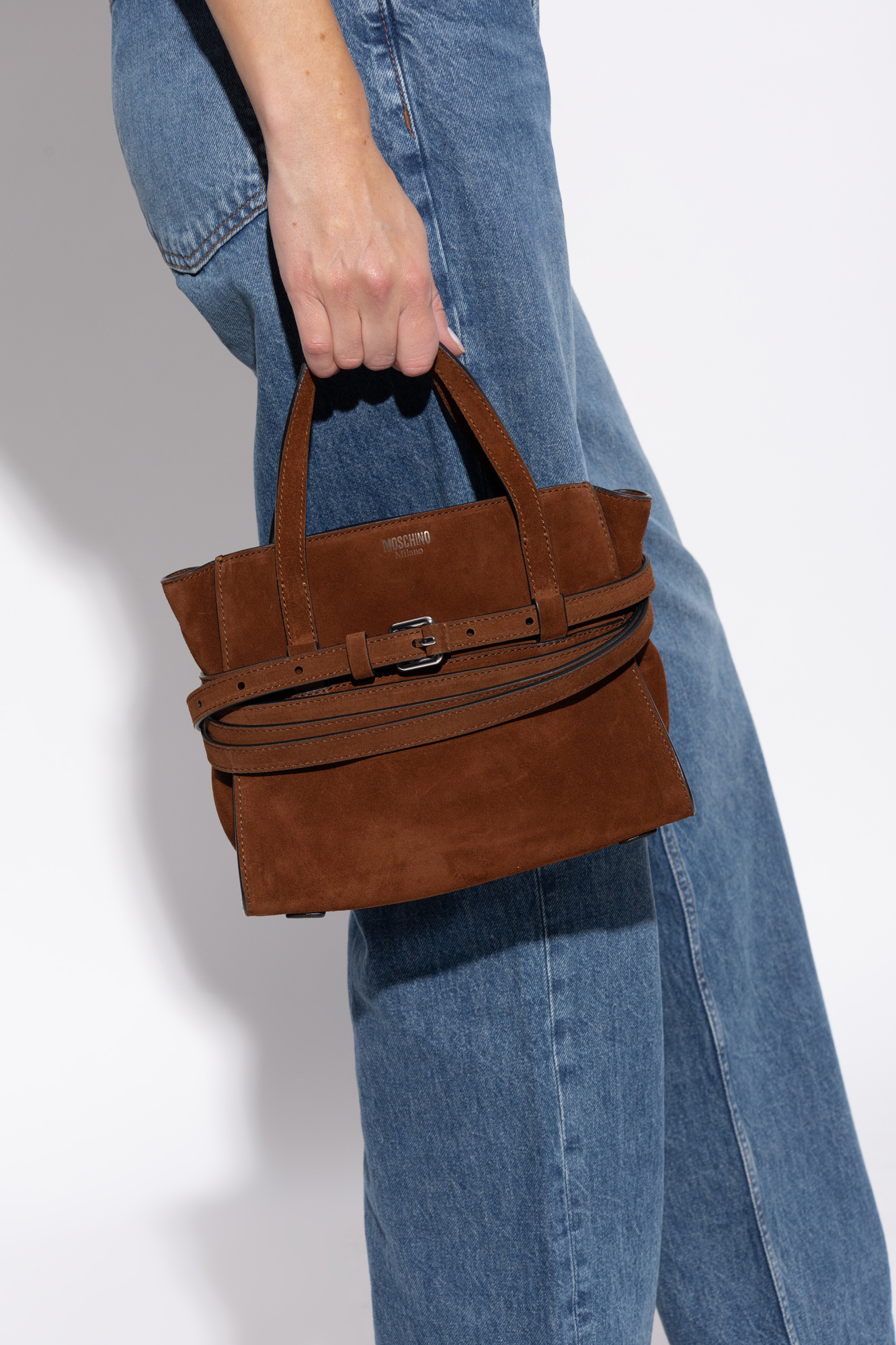 Suede Handbag, Women's, Brown