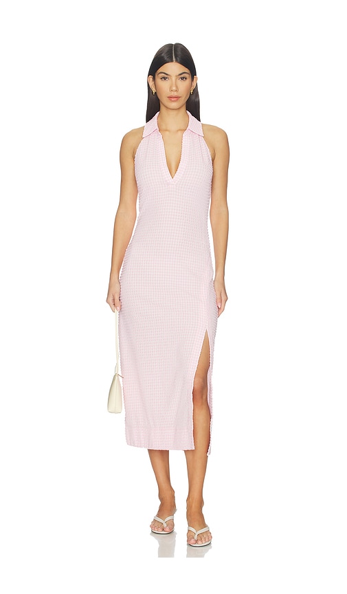 SIMKHAI Clairmont Midi Dress in Pink