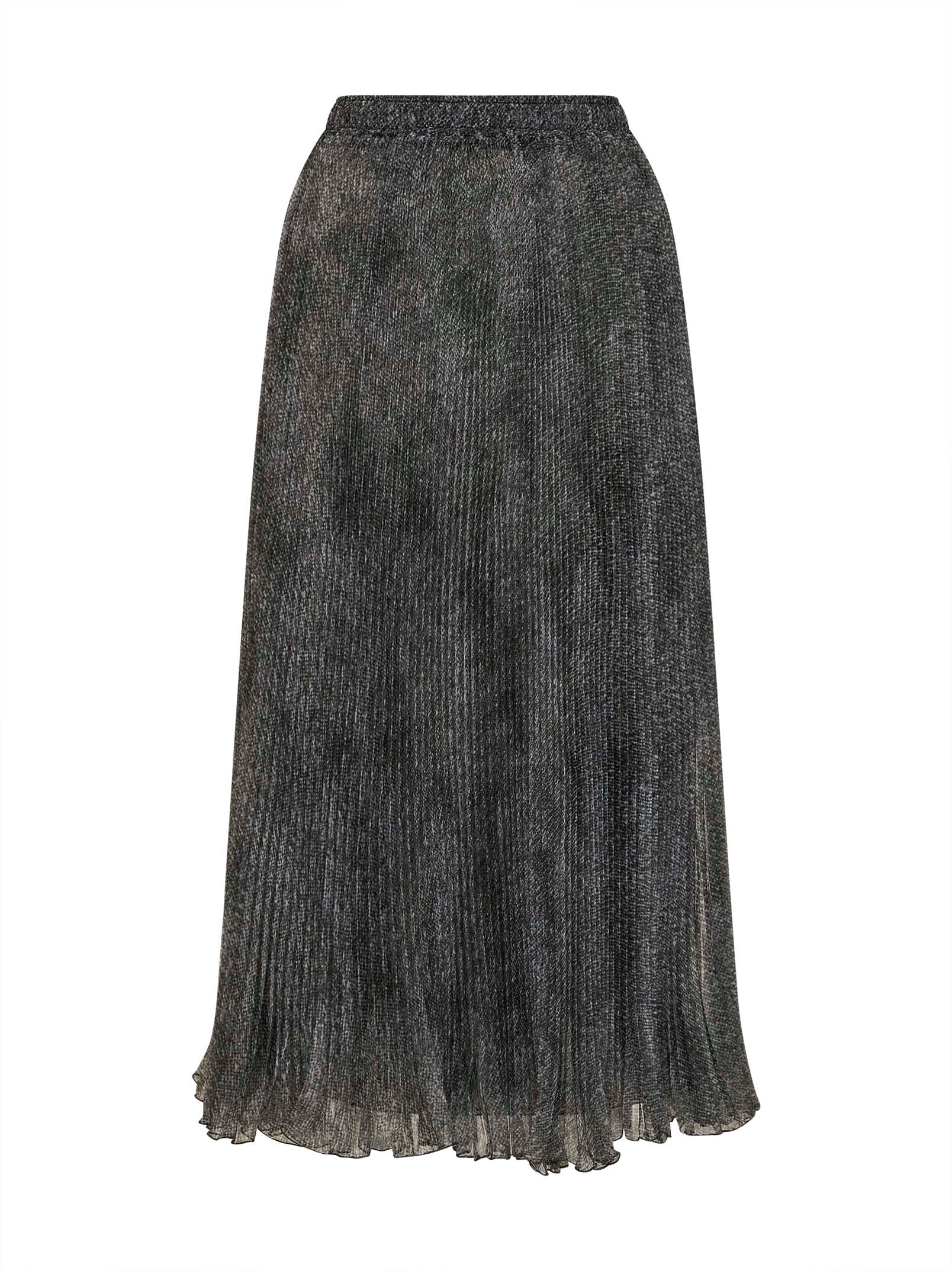 Pleated Organza Skirt — Blue