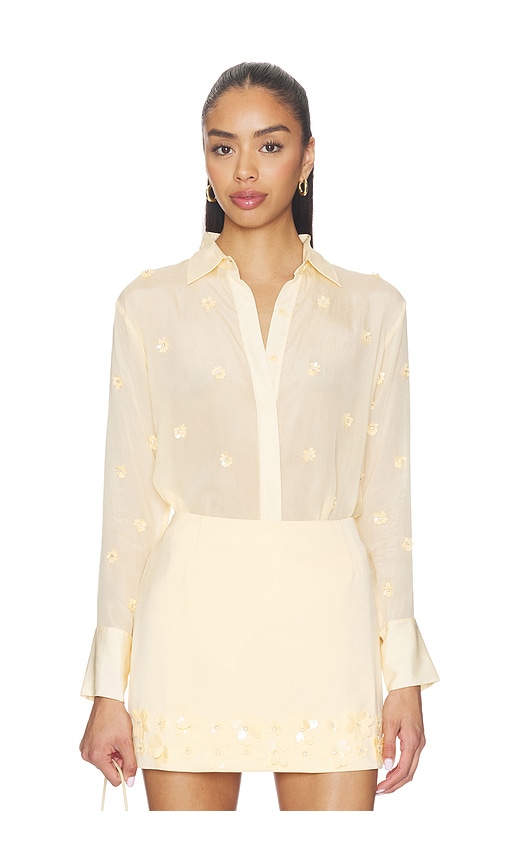 Karina Grimaldi Ayla Embroidered Shirt in Yellow. - S also in