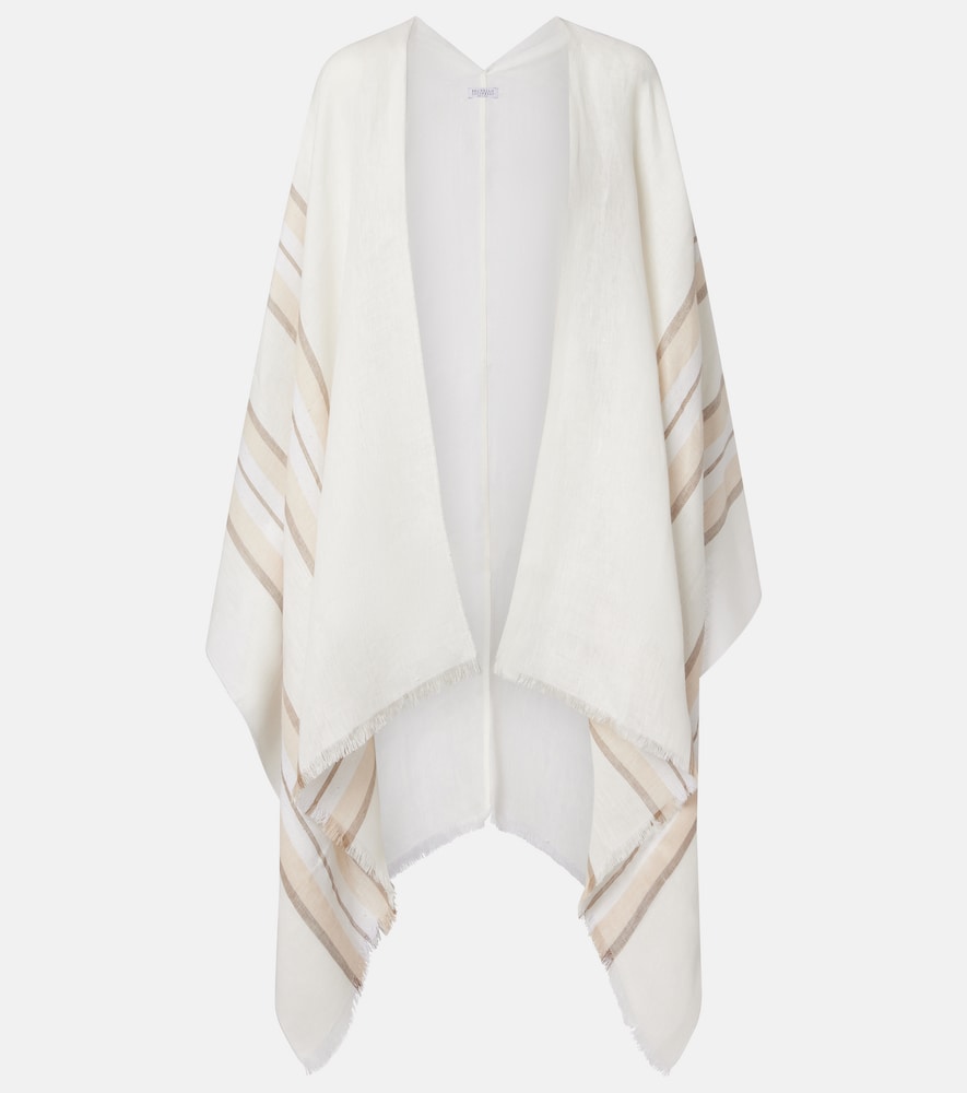 Striped linen, cashmere, and silk scarf