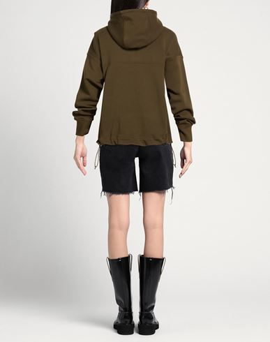 Woman Sweatshirt Military green Size S Cotton, Recycled polyester