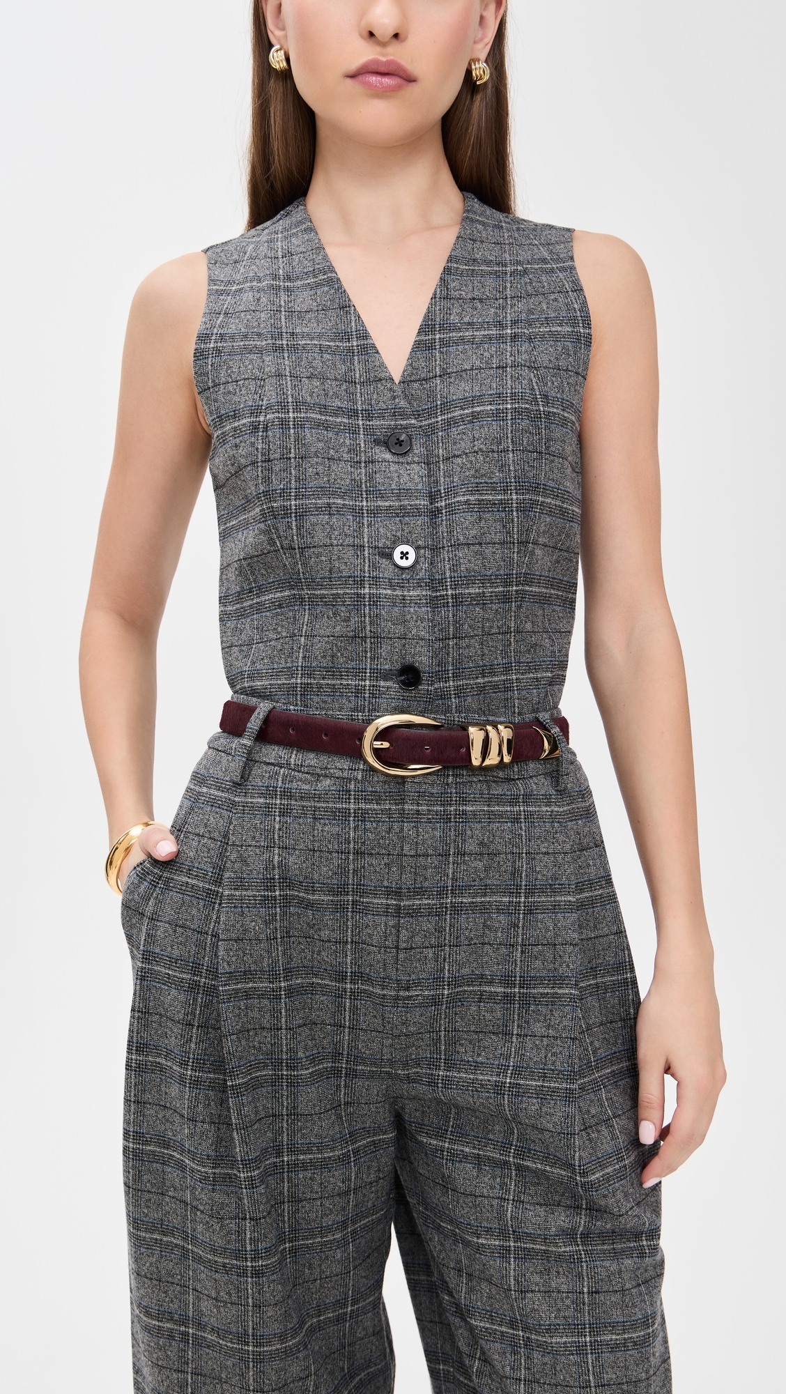 Triple Metal Keeper Belt Cabernet Haircalf