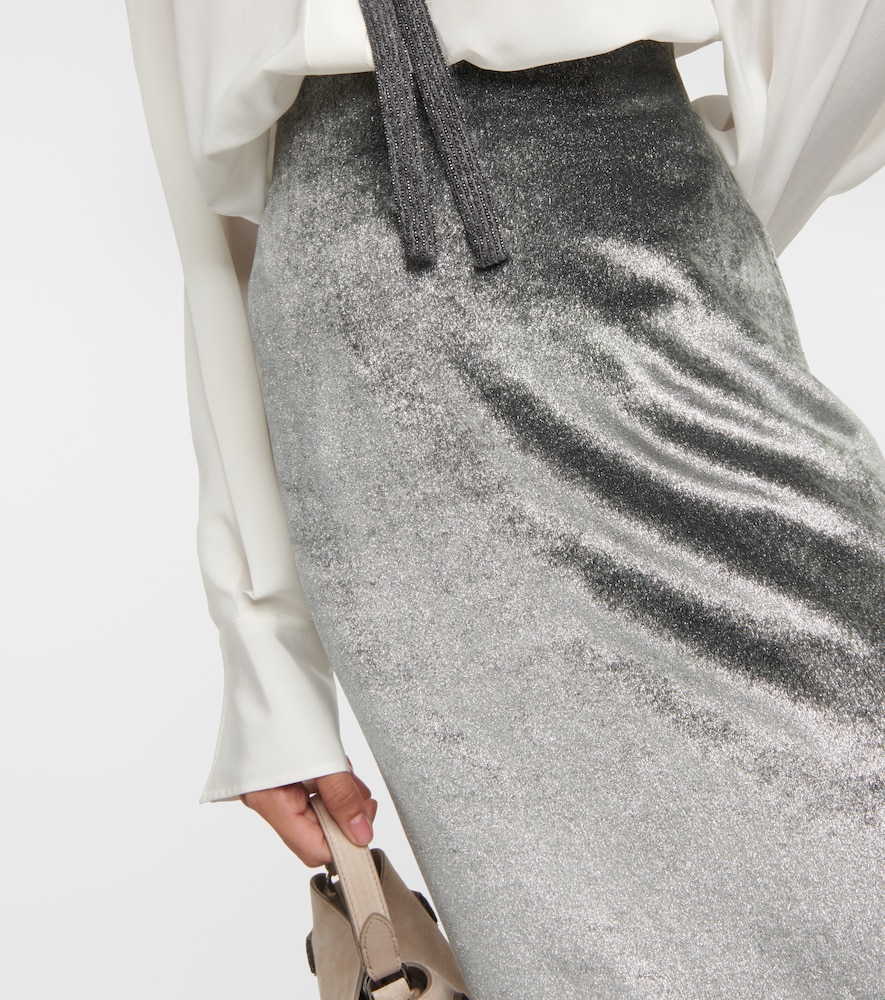 Velvet maxi skirt