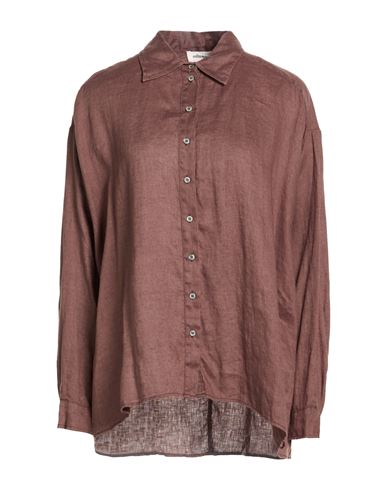 Woman Shirt Chocolate brown Size 8 Linen