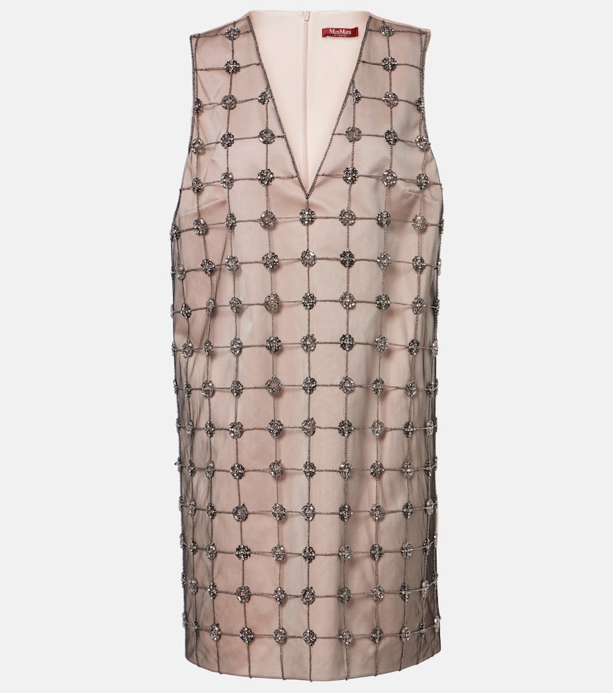 Acino embellished tulle and satin minidress