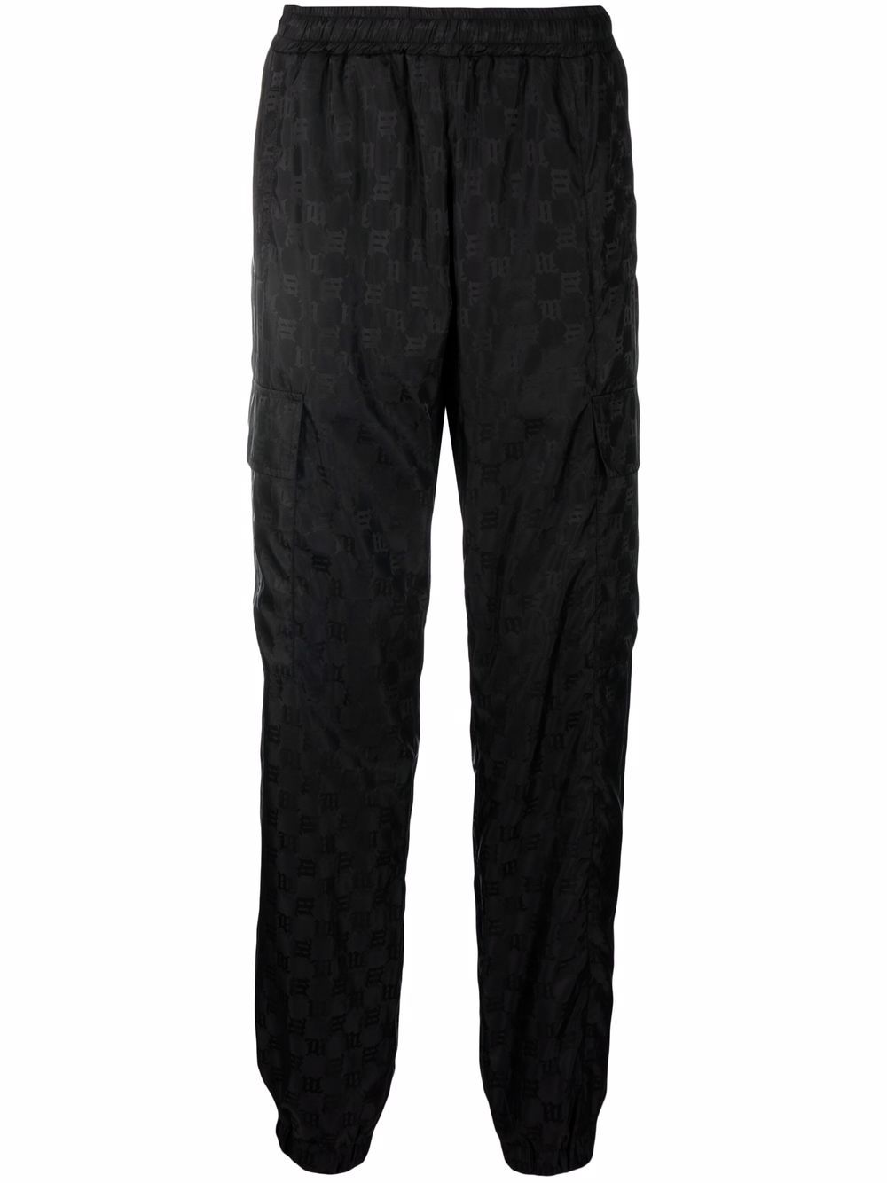 Monogram-print trousers - Black