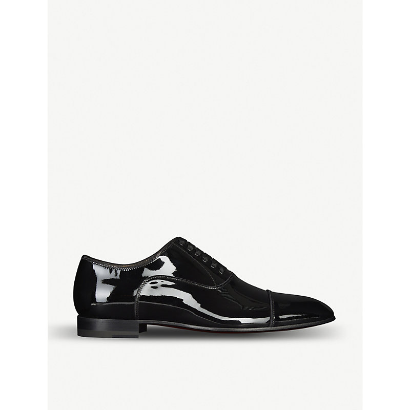 Mens Black Greggo Leather Oxford Shoes