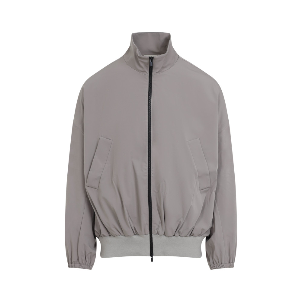 Grey High Neck Vented Track Jacket