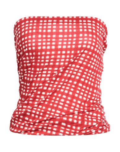 Woman Top Red Size M Rayon, Elastane
