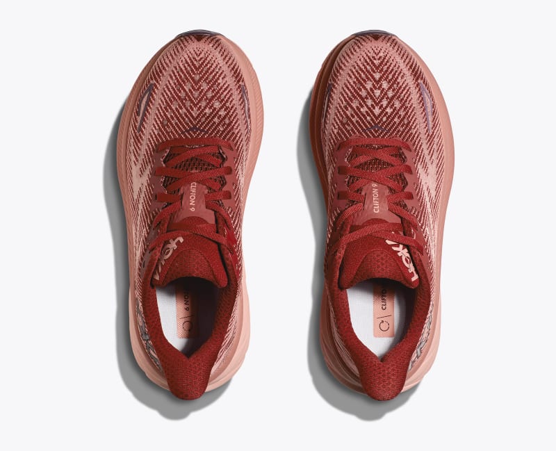 HOKA Women's Clifton 9 Shoes in Rust/Earthenware