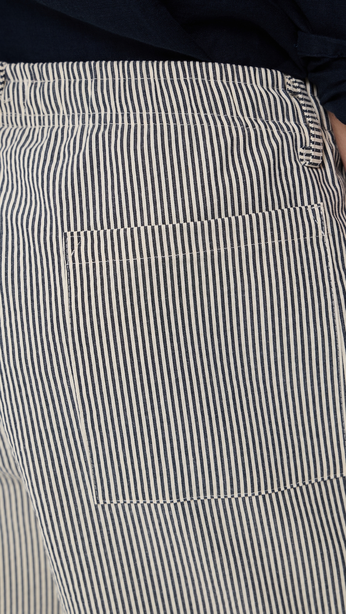 Navy Pinstripe Leisure Shorts 5 Navy