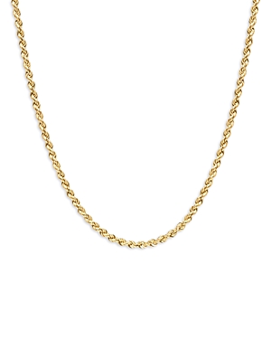 14K Yellow Gold Heavy Metal Rope Link Chain Necklace, 16
