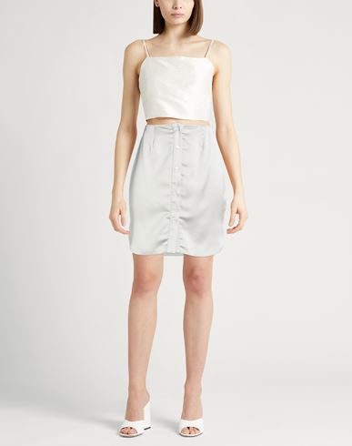 Woman Mini skirt Grey Size S Polyester