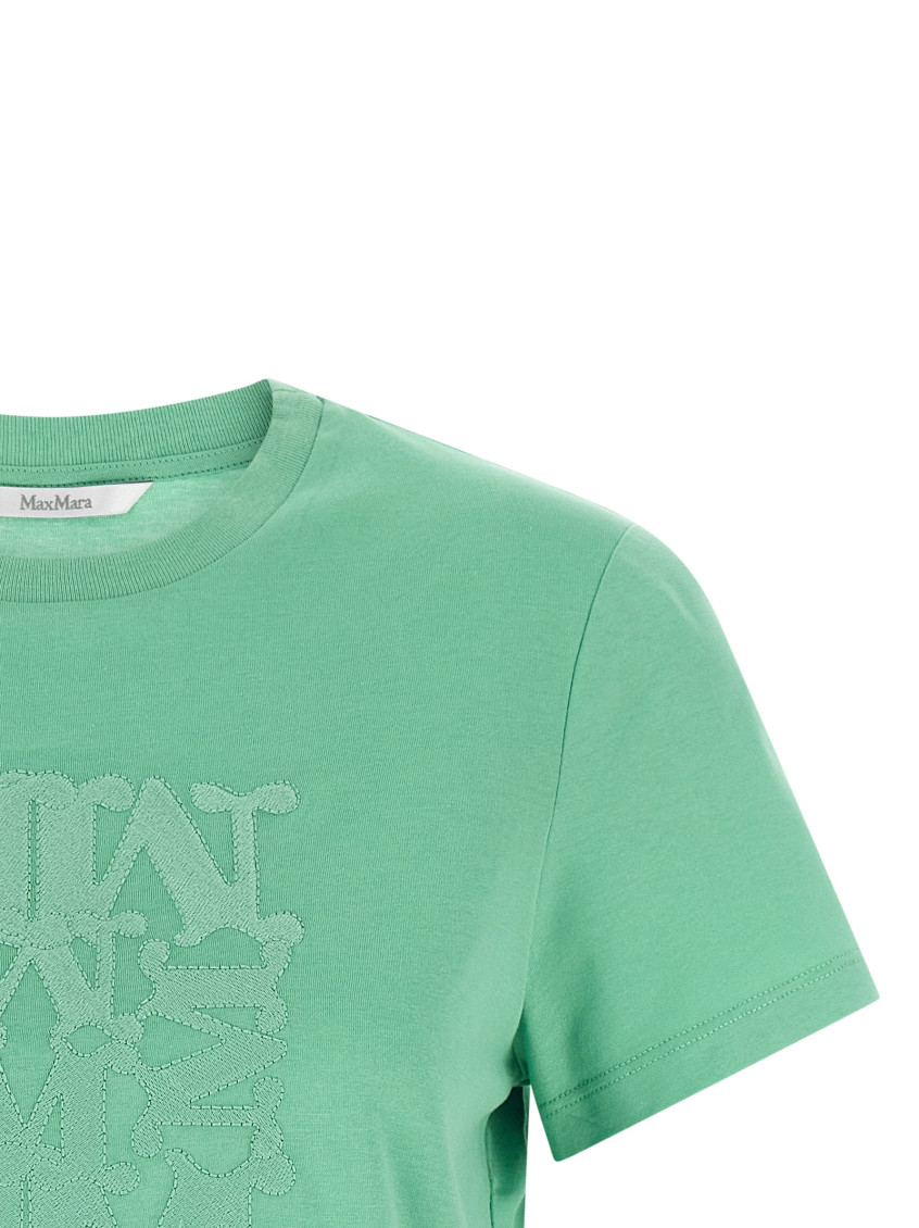 Green Embroidered Crew Neck T-Shirt