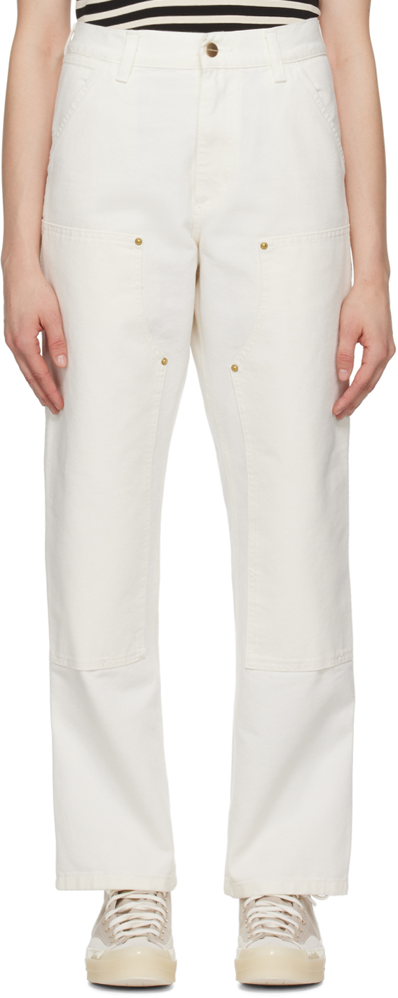 Carhartt Work In Progress White Double Knee Trousers