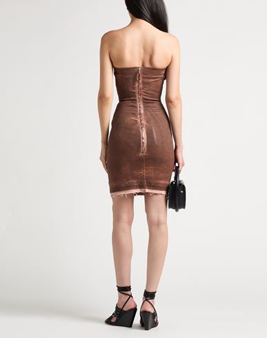 Woman Mini dress Rust Size S Cotton, Elastomultiester, Natural rubber