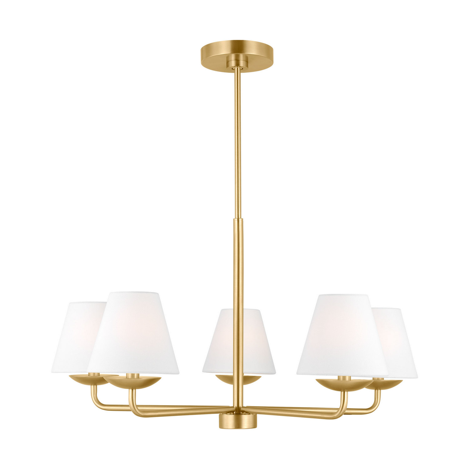 Satin Brass Chandelier from the Albion Collection