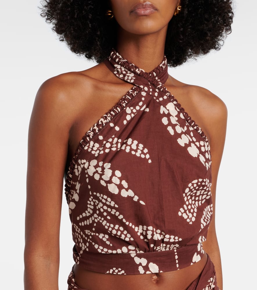 Suma printed cotton crop top