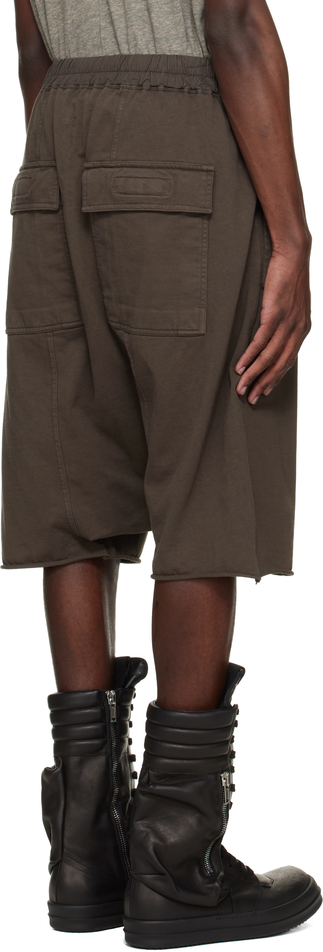 Brown Temple Drawstring Pod Shorts