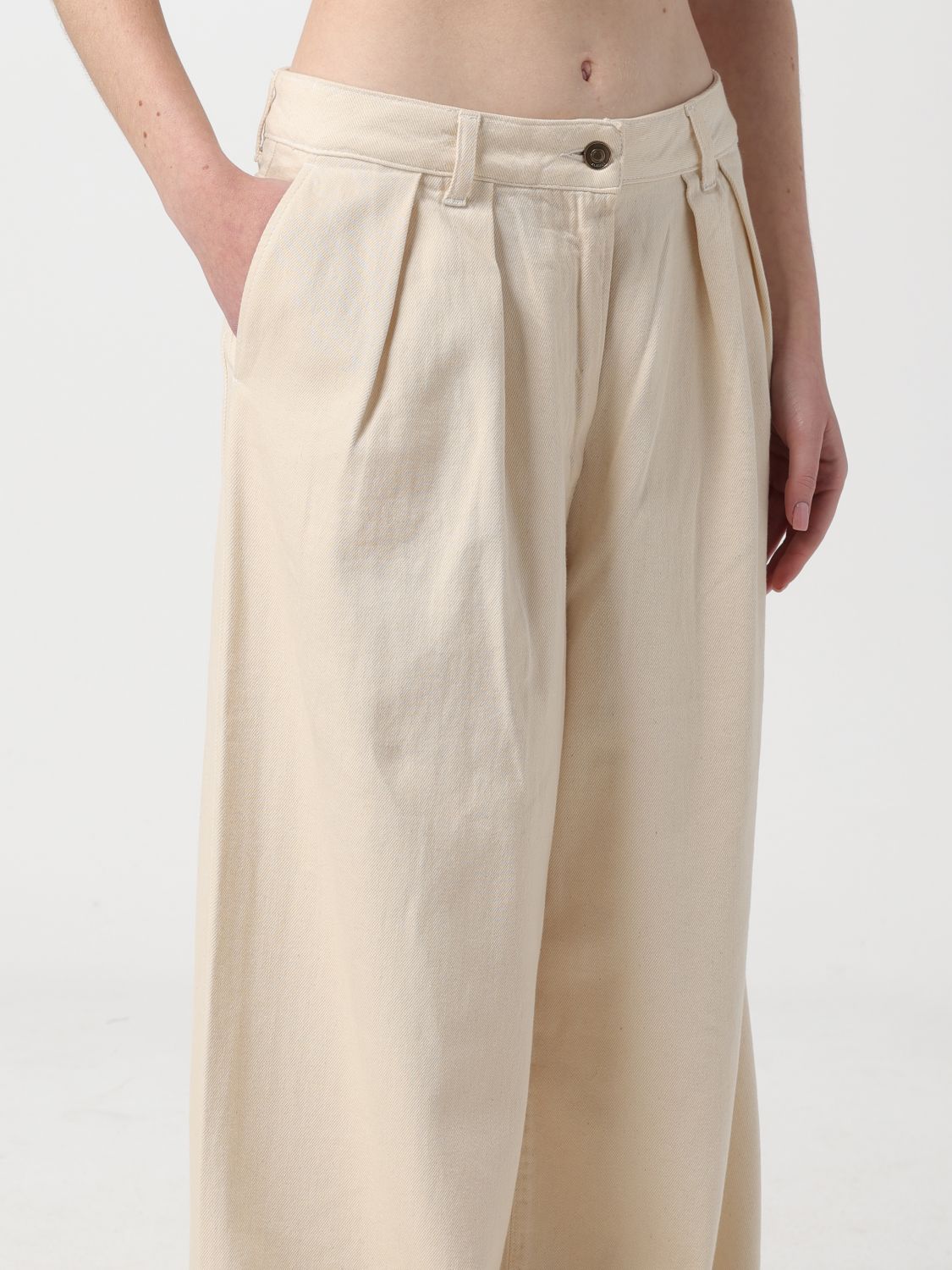 Jeans Woman color Yellow Cream