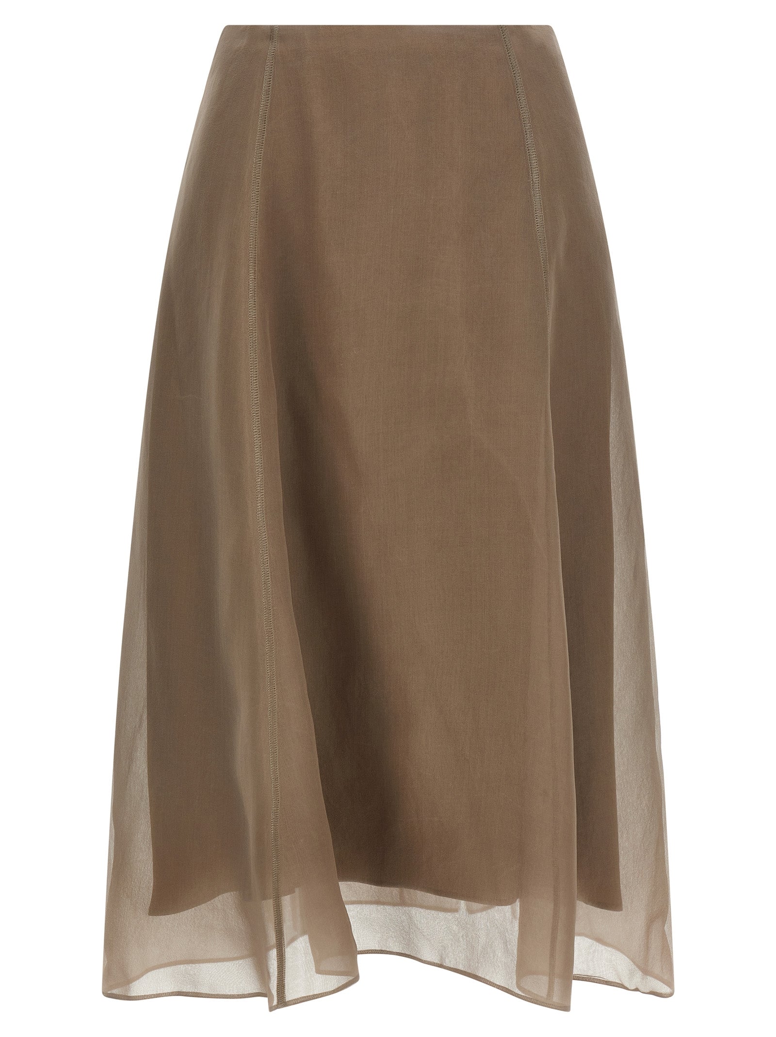 Circle Midi Skirt — Beige