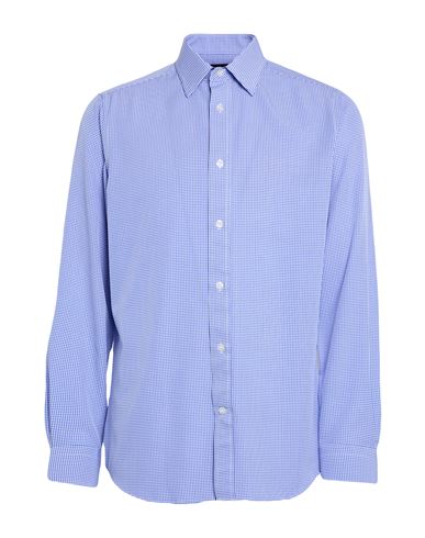 Man Shirt Blue Size 15 Polyester, Elastane