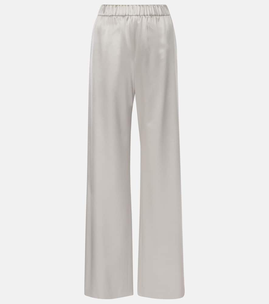 Silk satin wide-leg pants