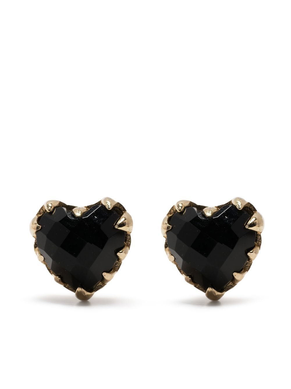 Love Claw onyx stud earrings - Black