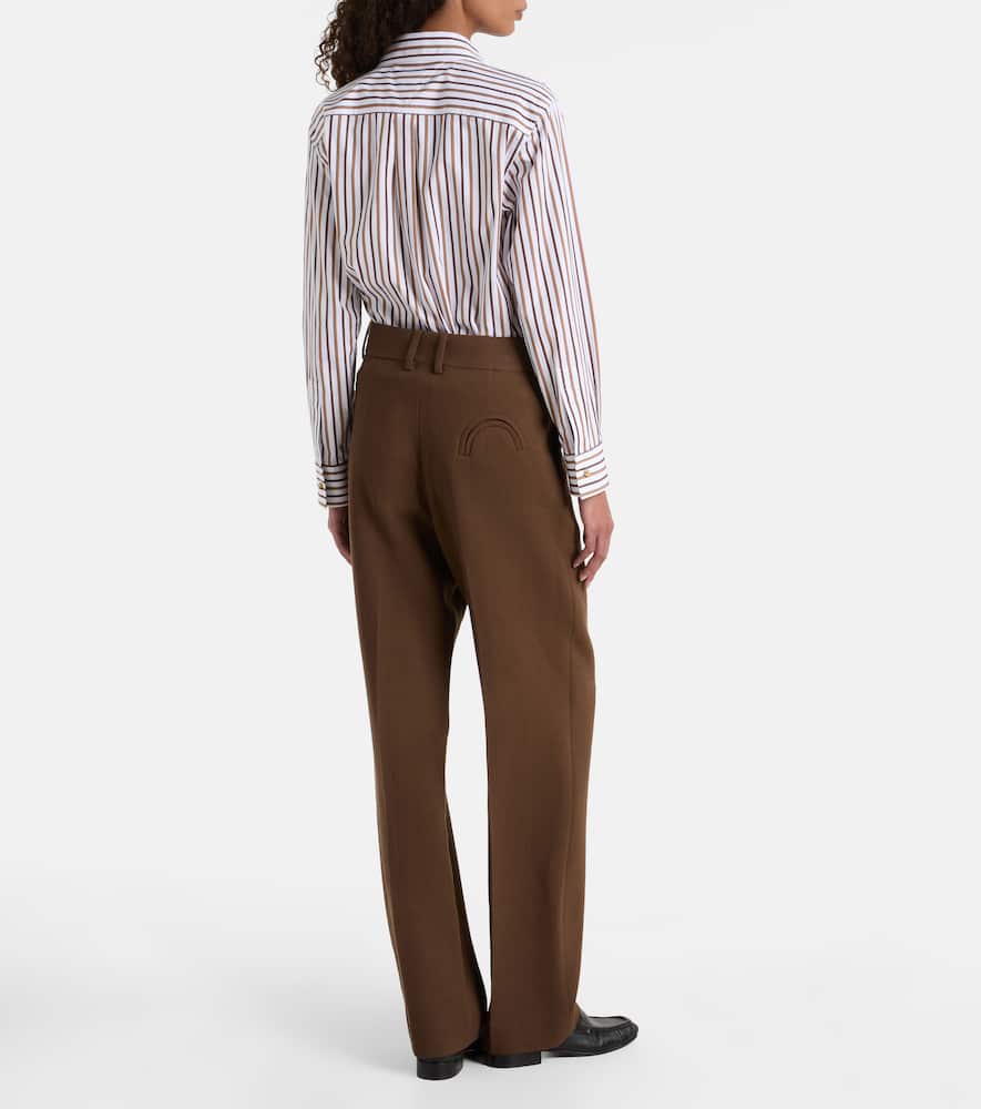 Blazé Milano Fox high-rise virgin wool crêpe wide-leg pants