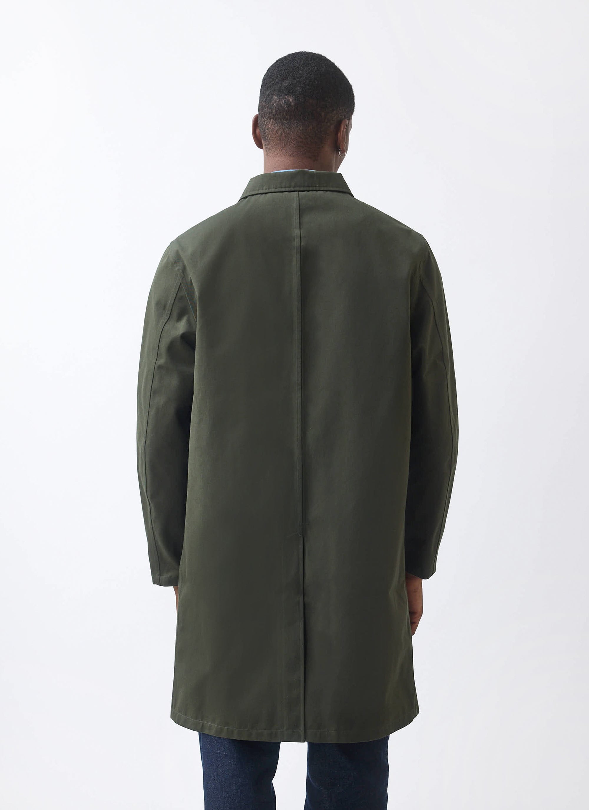 Men's Greyson Long Trench Coat Waterproof Dark Green with Green