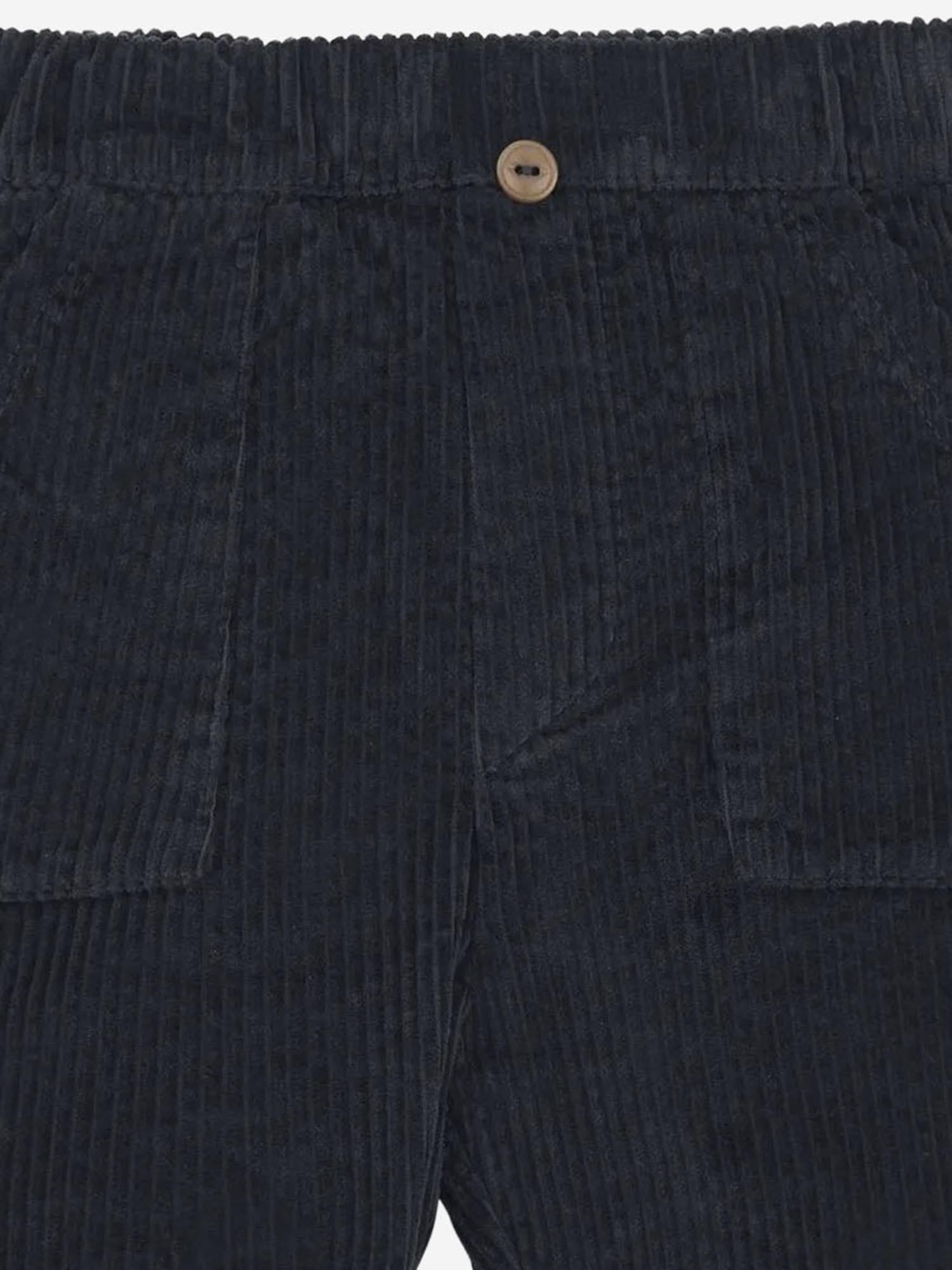 Cotton Velvet Trousers — Navy