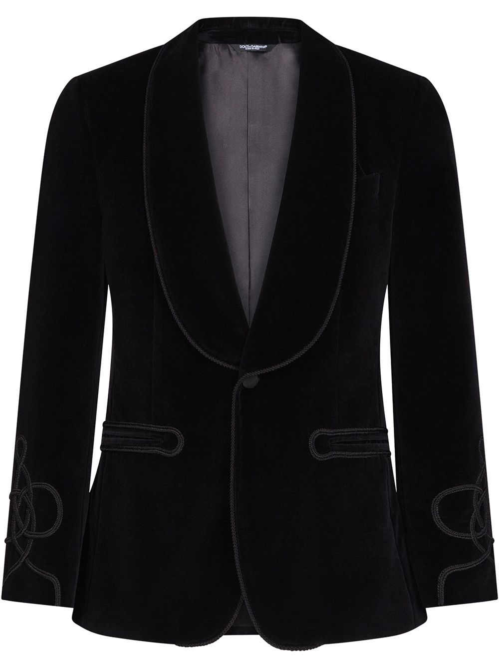 Single-breasted tailored tuxedo blazer - Black