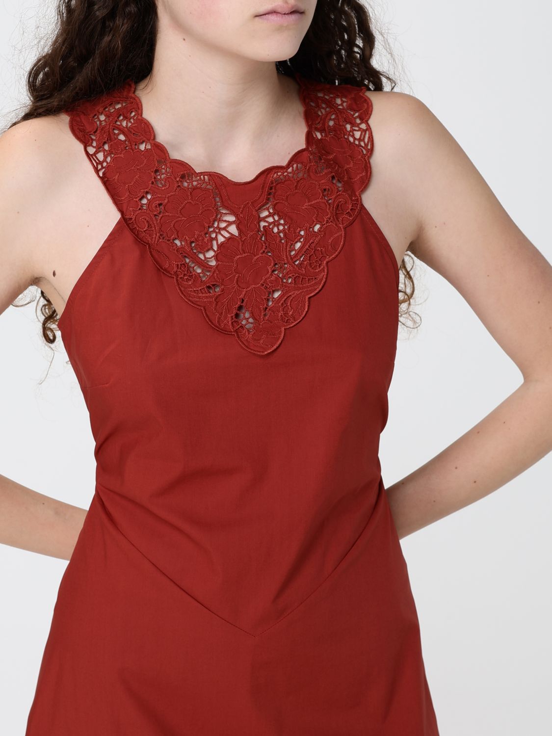 Dress Woman color Brick Red