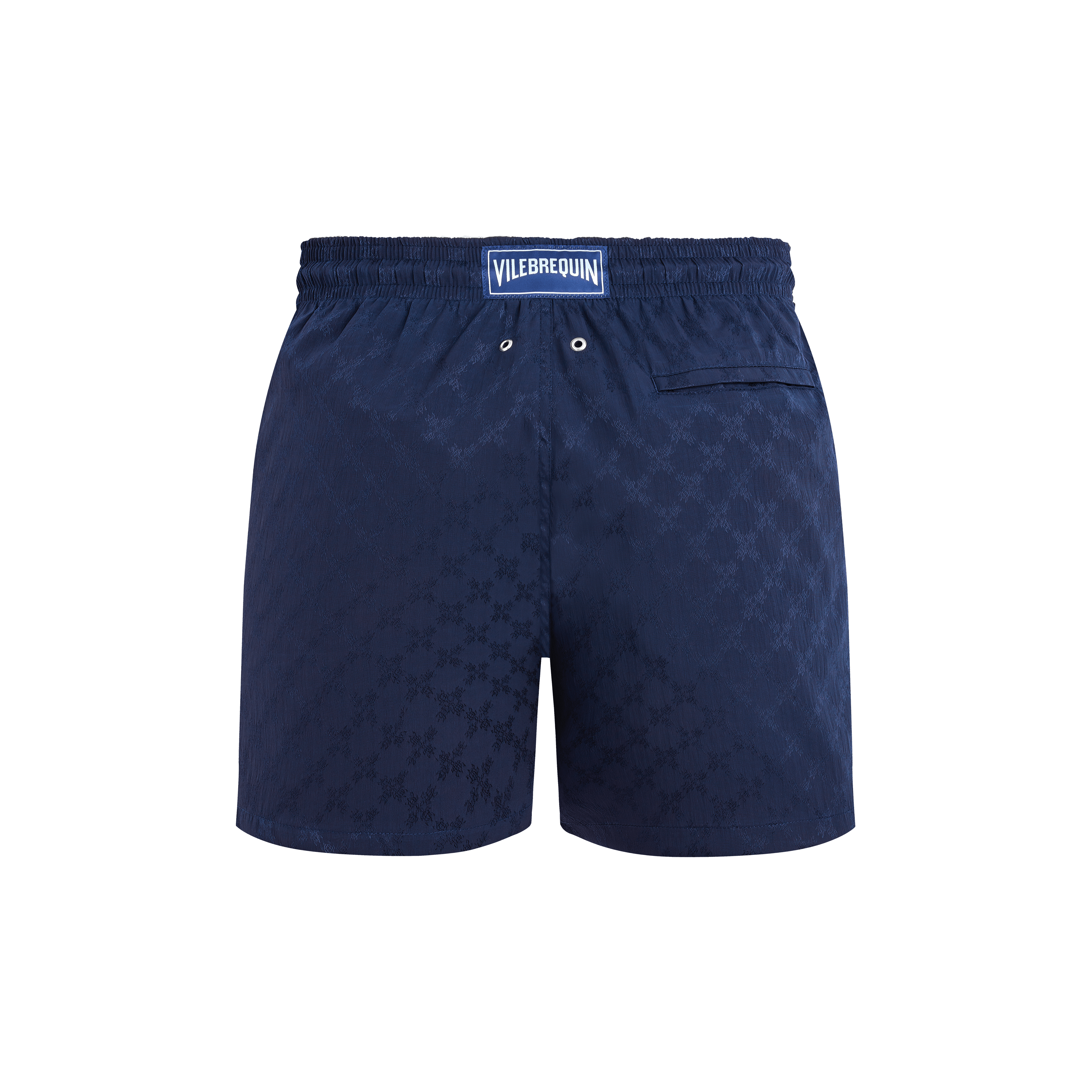 Men Swim Shorts Turtle Monogram Jacquard - Swimming Trunk - Moopea - Blue