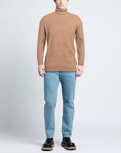 Man Turtleneck Sand Size XXL Polyester, Acrylic, Elastane