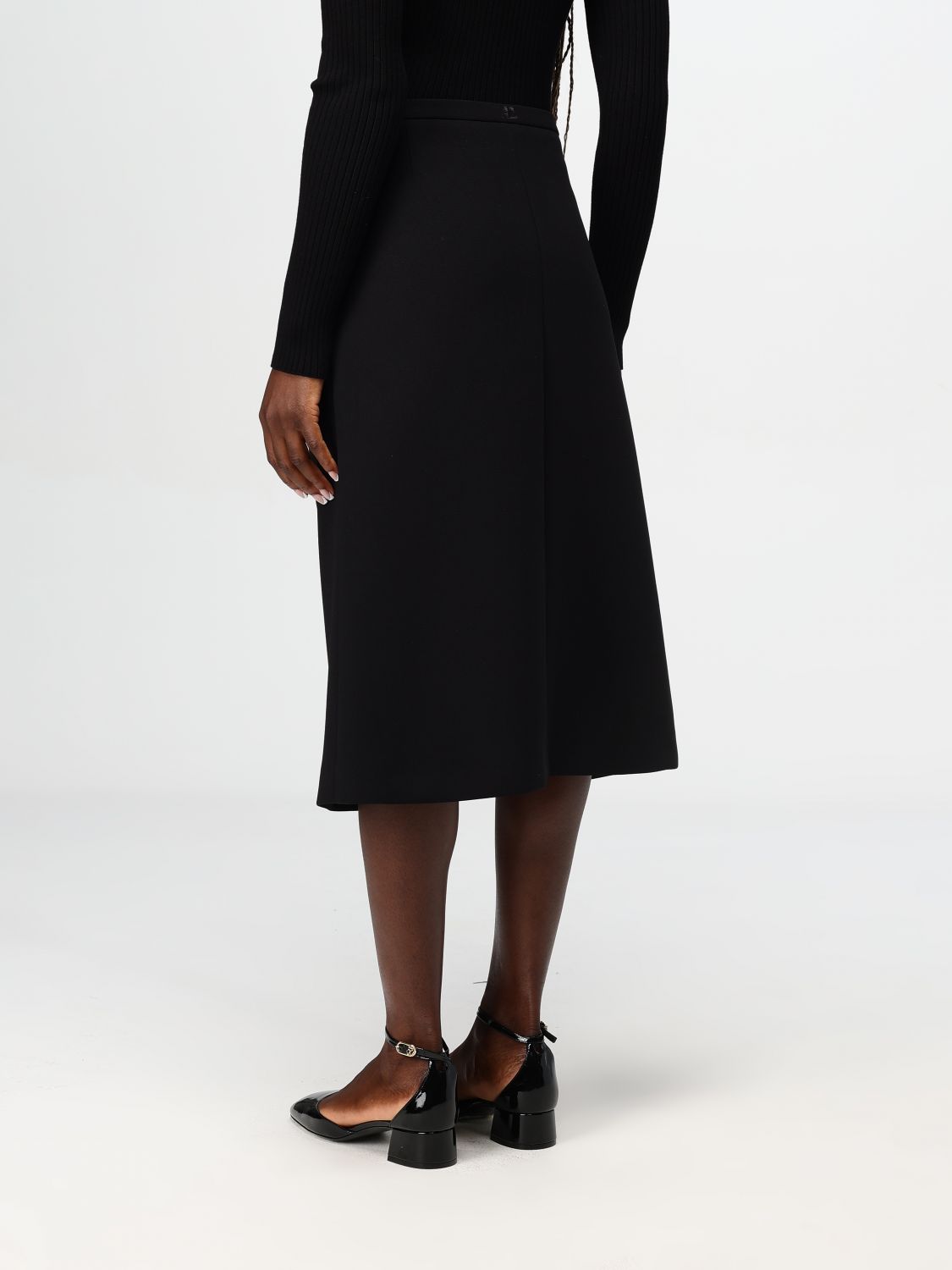 Heritage crepe-texture midi skirt - Black