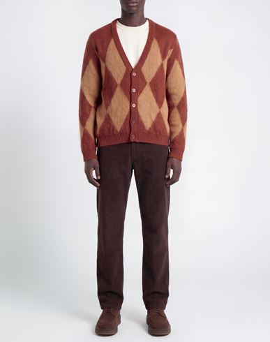 Marsēm Man Cardigan Brick Size XL Polyacrylic, Mohair wool, Polyamide, Polyester