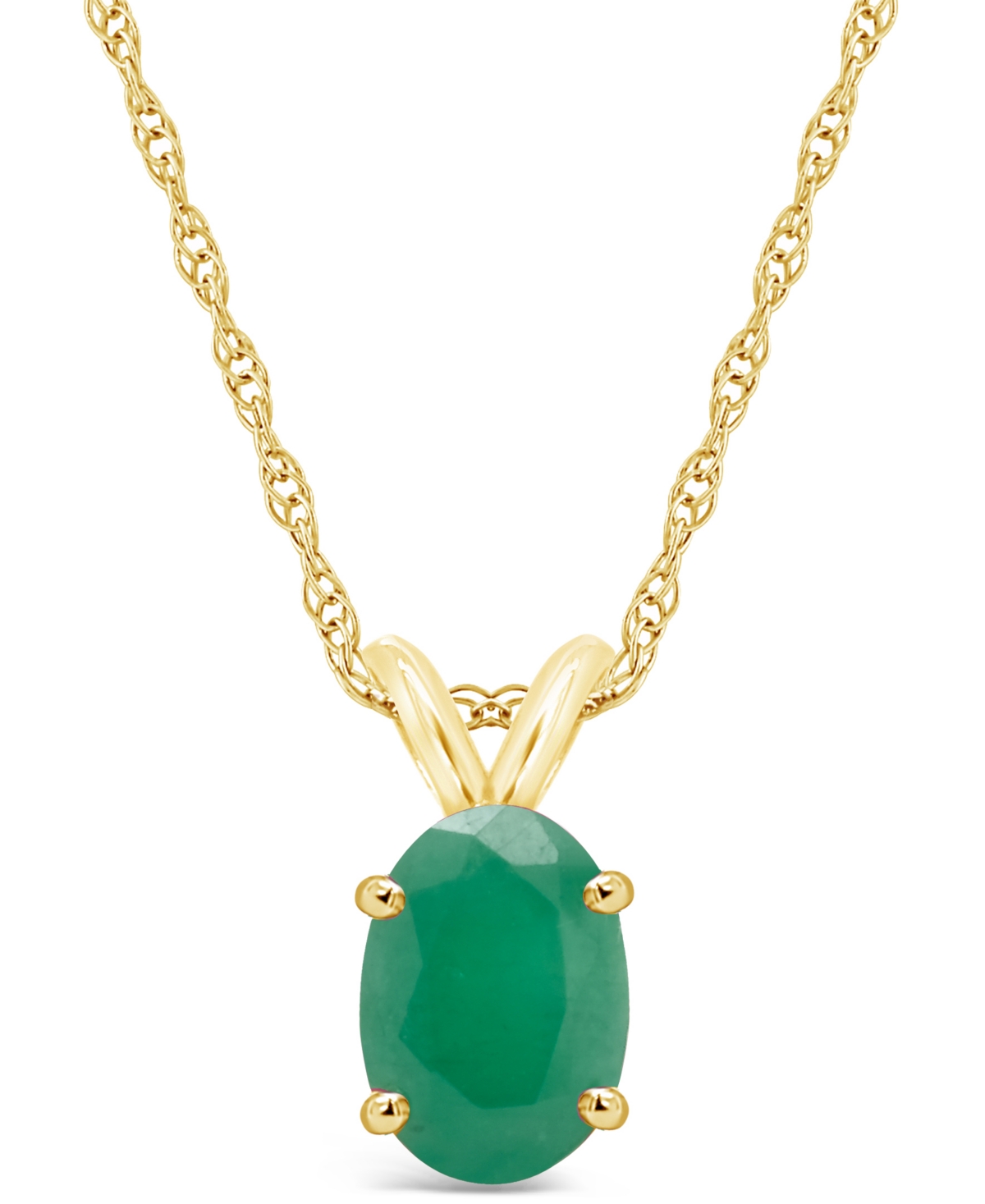 Emerald (3/4 ct. t.w.) Pendant Necklace in 14k Yellow Gold - Emerald