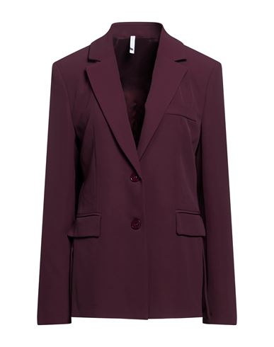 Woman Blazer Plum Size M Polyester, Elastane
