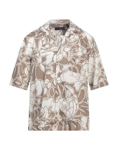 Man Shirt Khaki Size L Cotton