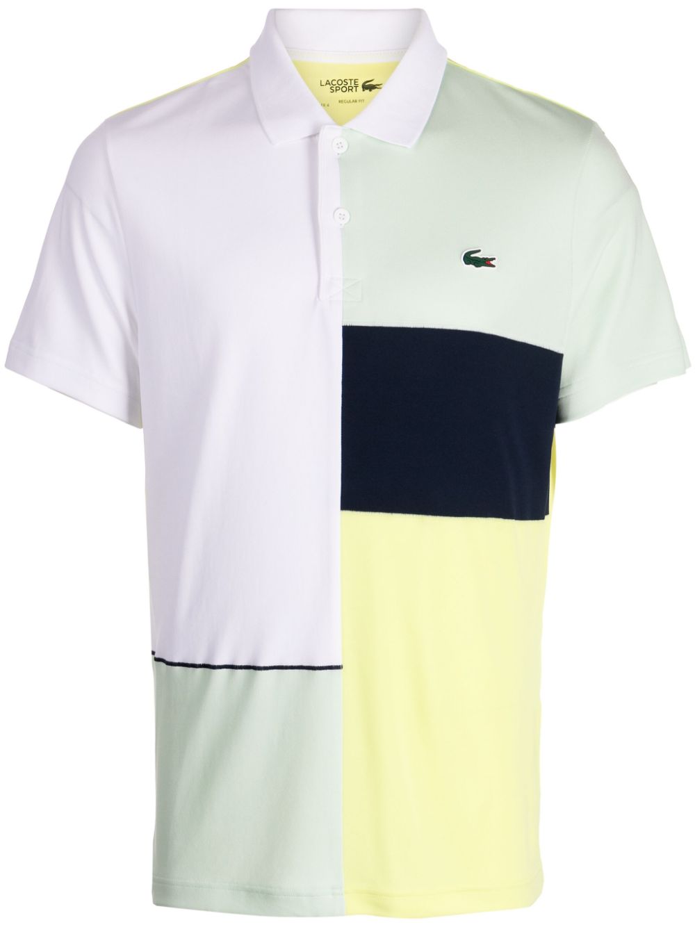 Logo-appliqué colour-block polo shirt - Yellow
