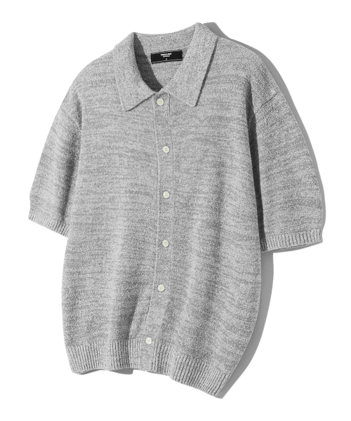 Washable boucle collar short-sleeve knit 9 colors
