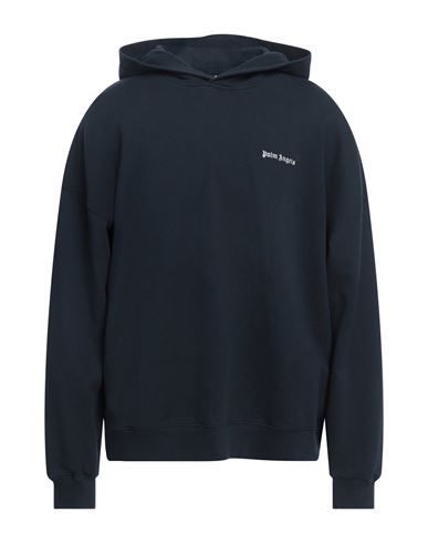 Man Sweatshirt Navy Size L Cotton, Elastane, Polyester