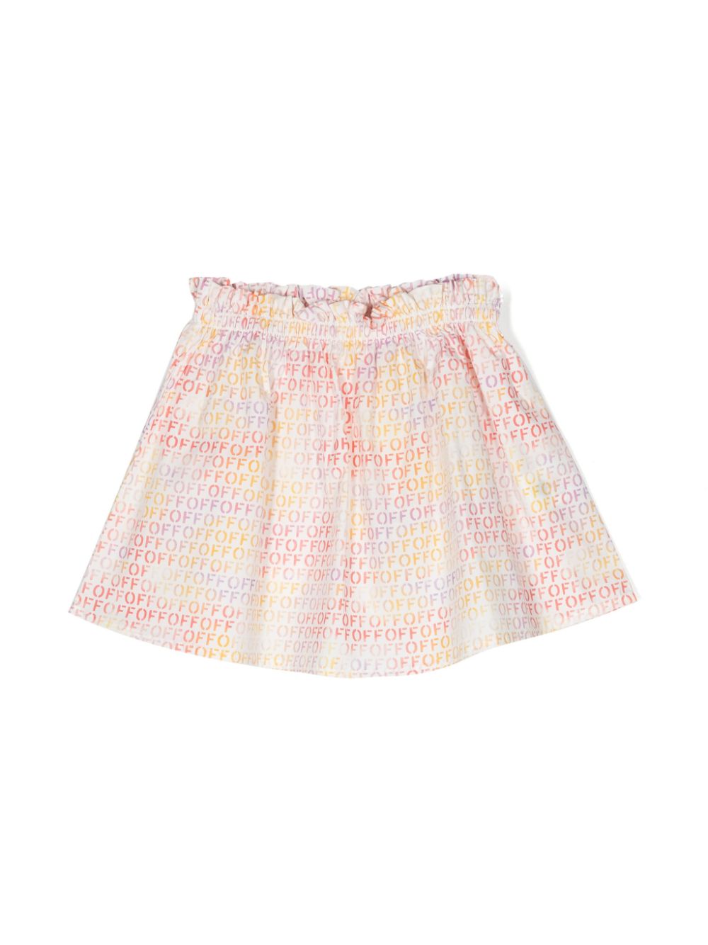 Logo-print cotton flared skirt