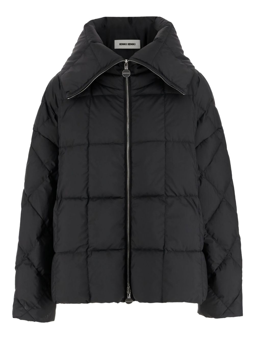 Quilted high-neck jacket - Black