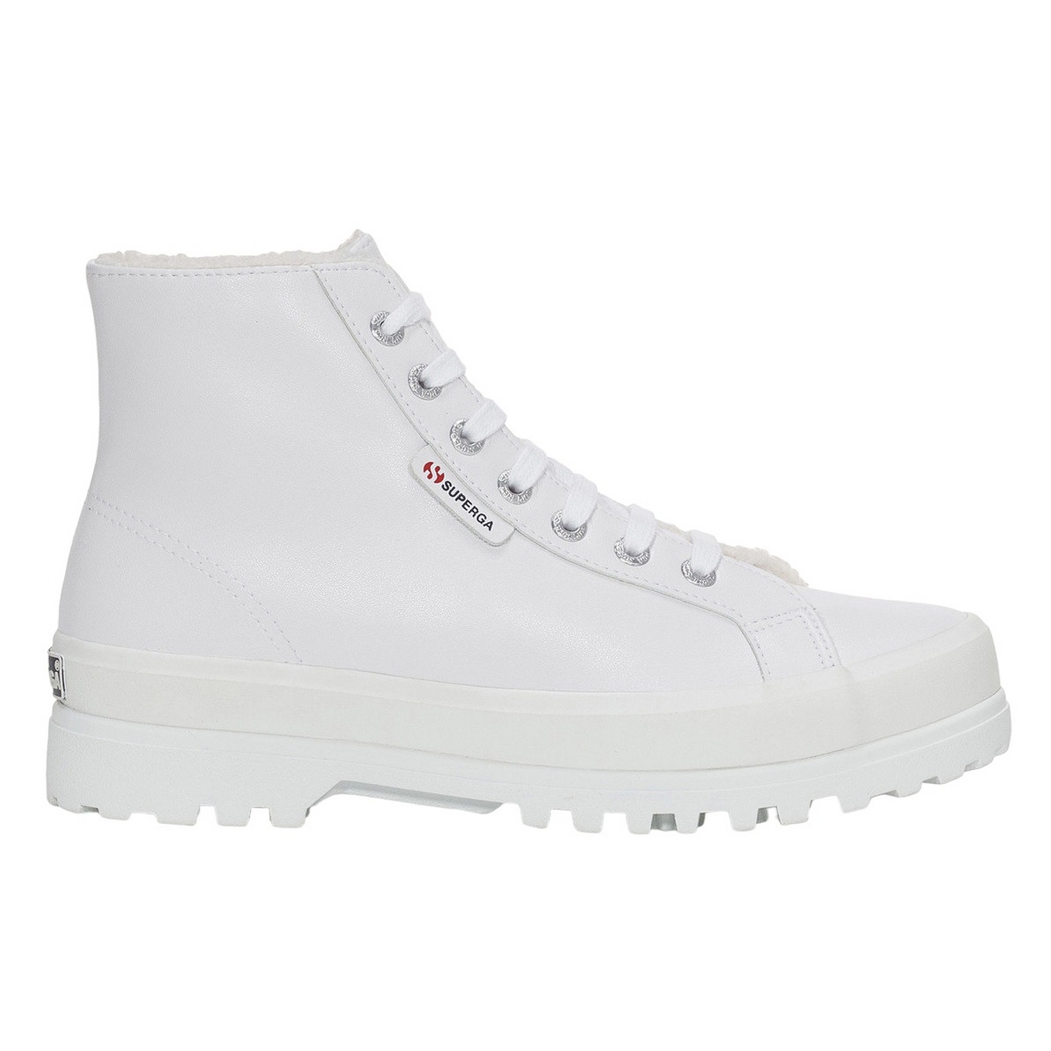 Superga Womens/Ladies 2341 Alpina Vegan Leather Trainers Ice White - Off-White